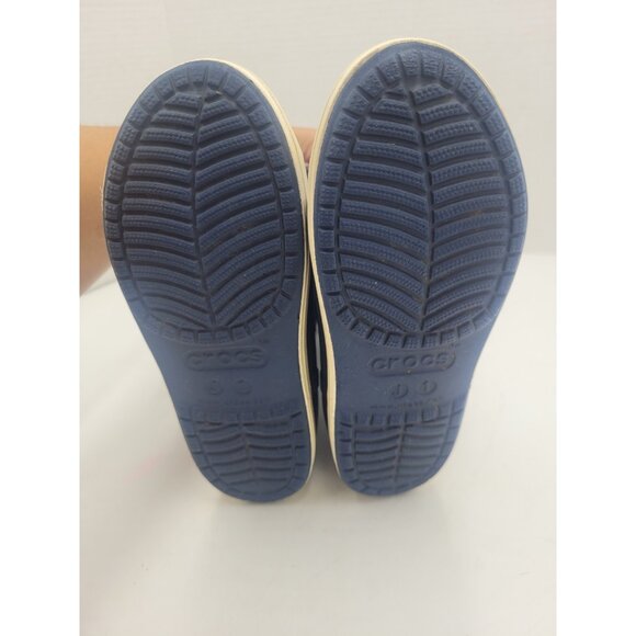 Crocs Navy Blue Bump It Boots Jr Size 1 Pull On Waterproof Rainboot - Picture 11 of 12